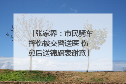 张家界：市民骑车摔伤被交警送医 伤愈后送锦旗表谢意
