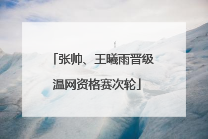 张帅、王曦雨晋级温网资格赛次轮