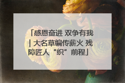 感恩奋进 双争有我｜大名草编传薪火 残障匠人“织”前程