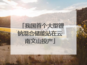 我国首个大型锂钠混合储能站在云南文山投产