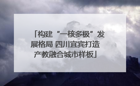 构建“一核多极”发展格局 四川宜宾打造产教融合城市样板