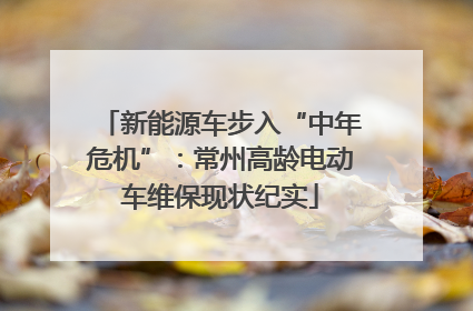 新能源车步入“中年危机”：常州高龄电动车维保现状纪实