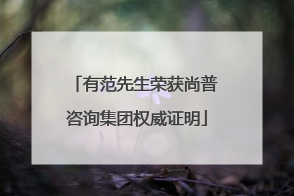 有范先生荣获尚普咨询集团权威证明