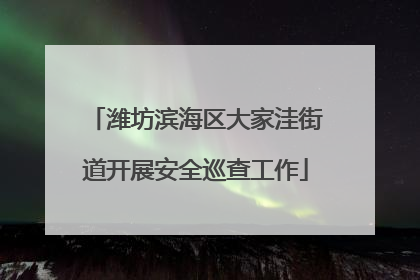 潍坊滨海区大家洼街道开展安全巡查工作