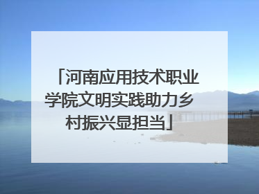 河南应用技术职业学院文明实践助力乡村振兴显担当