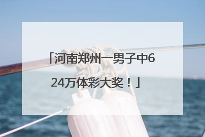 河南郑州一男子中624万体彩大奖！