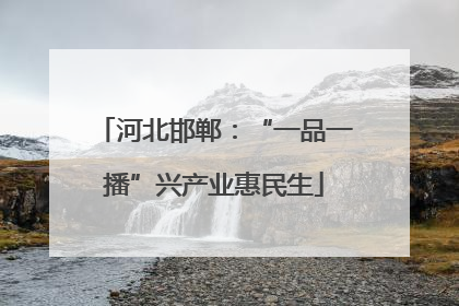 河北邯郸：“一品一播”兴产业惠民生