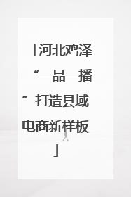 河北鸡泽“一品一播”打造县域电商新样板