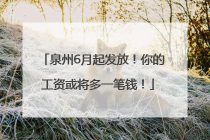 泉州6月起发放！你的工资或将多一笔钱！