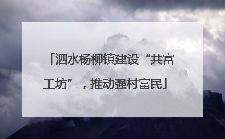 泗水杨柳镇建设“共富工坊”，推动强村富民