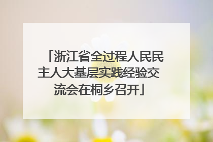 浙江省全过程人民民主人大基层实践经验交流会在桐乡召开