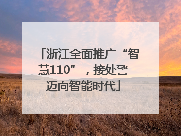 浙江全面推广“智慧110”，接处警迈向智能时代