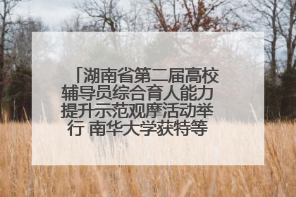 湖南省第二届高校辅导员综合育人能力提升示范观摩活动举行 南华大学获特等奖和一等奖
