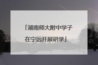 湖南师大附中学子在宁远开展研学