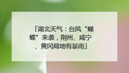 湖北天气：台风“蝴蝶”来袭，荆州、咸宁、黄冈局地有暴雨