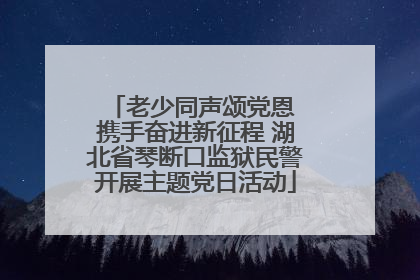 老少同声颂党恩 携手奋进新征程 湖北省琴断口监狱民警开展主题党日活动