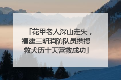花甲老人深山走失，福建三明消防队员携搜救犬历十天营救成功