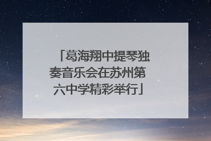葛海翔中提琴独奏音乐会在苏州第六中学精彩举行