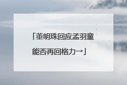 董明珠回应孟羽童能否再回格力→
