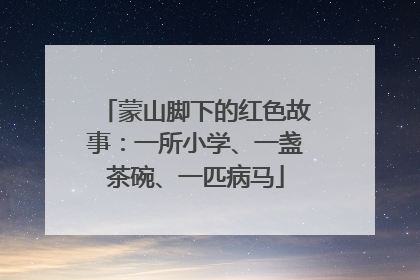 蒙山脚下的红色故事：一所小学、一盏茶碗、一匹病马