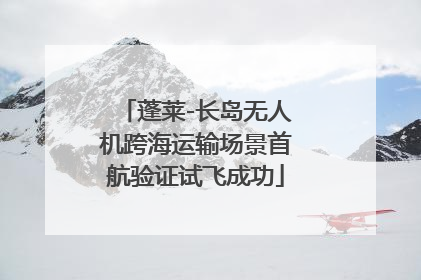 蓬莱-长岛无人机跨海运输场景首航验证试飞成功