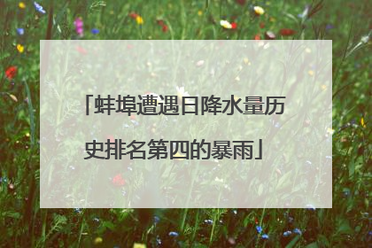 蚌埠遭遇日降水量历史排名第四的暴雨