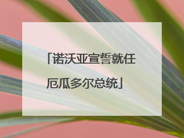 诺沃亚宣誓就任厄瓜多尔总统