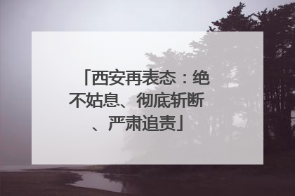 西安再表态：绝不姑息、彻底斩断、严肃追责