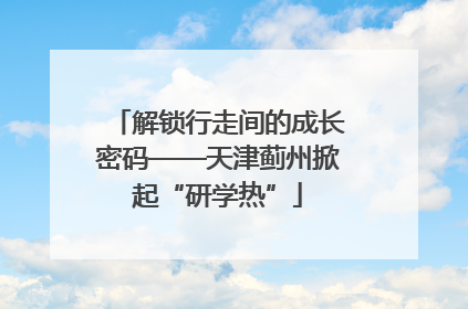 解锁行走间的成长密码——天津蓟州掀起“研学热”