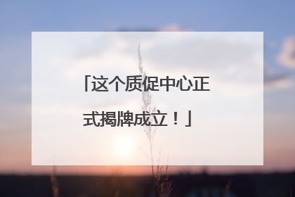 这个质促中心正式揭牌成立！