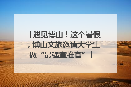 遇见博山！这个暑假，博山文旅邀请大学生做“最强宣推官”