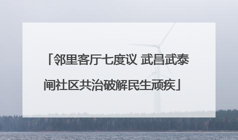 邻里客厅七度议 武昌武泰闸社区共治破解民生顽疾