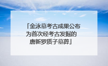 金泳墓考古成果公布 为首次经考古发掘的唐新罗质子墓葬
