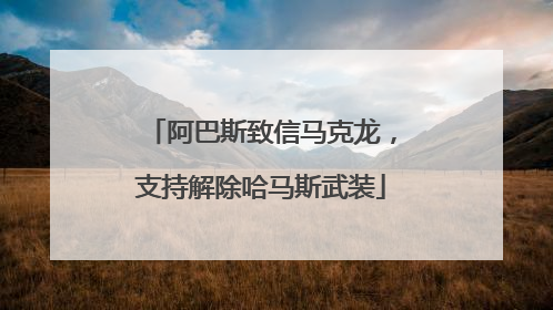 阿巴斯致信马克龙，支持解除哈马斯武装
