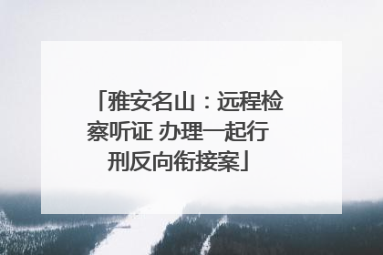 雅安名山：远程检察听证 办理一起行刑反向衔接案