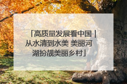 高质量发展看中国｜从水清到水美 美丽河湖扮靓美丽乡村