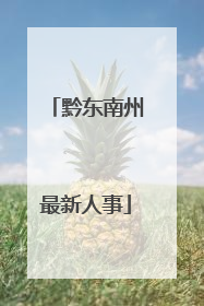 黔东南州最新人事