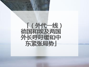（外代一线）德国和埃及两国外长呼吁缓和中东紧张局势