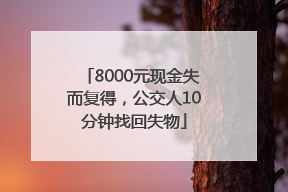 8000元现金失而复得，公交人10分钟找回失物